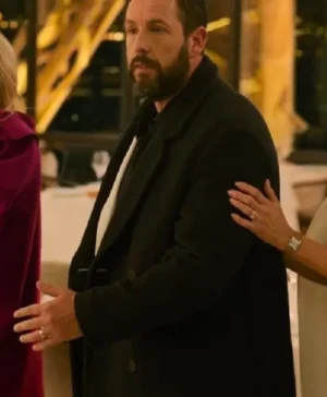 Adam Sandler Murder Mystery 2 Black Wool Coat Side