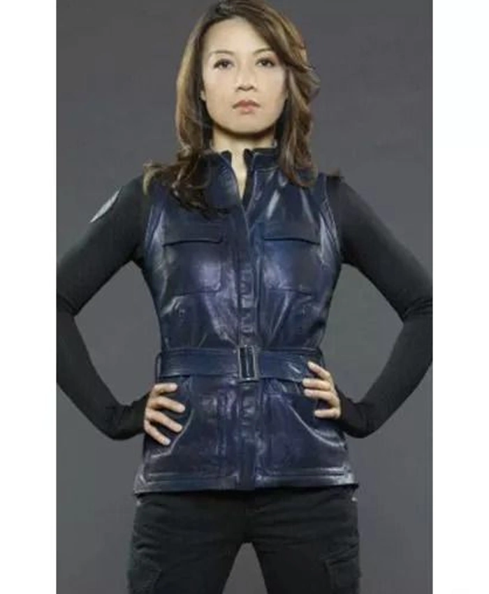 Agents of Shield MingNa Wen Blue Leather Vest