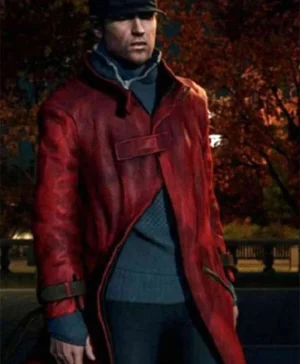 Aiden Pearce Watch Dogs Leather Red Coat