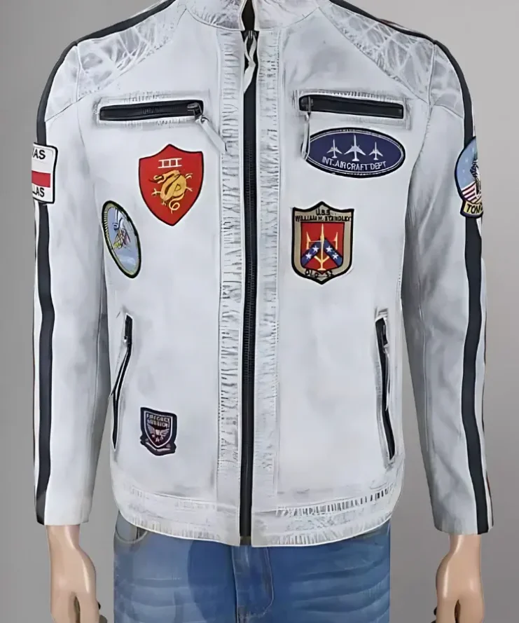 Aircraft Dept Seabees Top Gun Quilted Leather Jacket