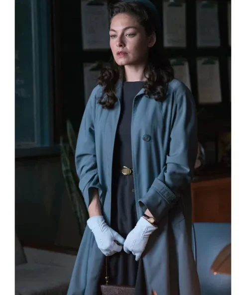 Alexa Davalos The Man In The High Castle Blue Long Coat