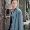 Alexa Davalos The Man In The High Castle Blue Long Coat Side