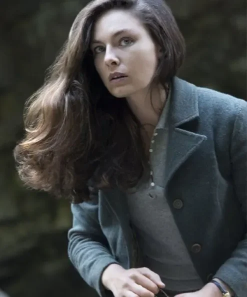 Alexa Davalos The Man In The High Castle Grey Wool Blazer Coat Side