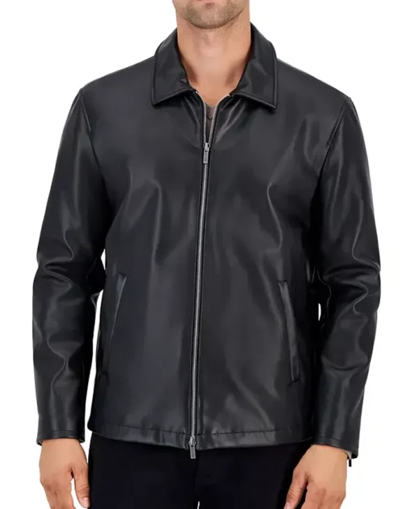 Alfani Black Faux Leather Jacket