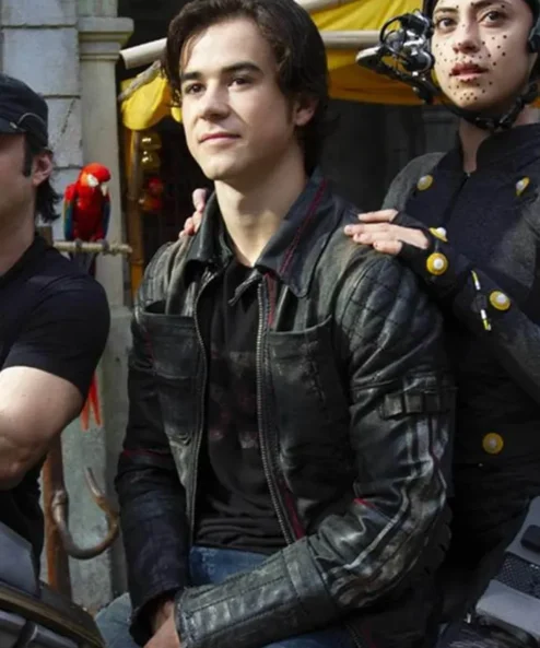 Alita Battle Angel Hugo Motorcycle Black Leather Jacket