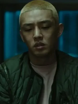 Alive Yoo Ah-in Green Quilted Puffer Jacket