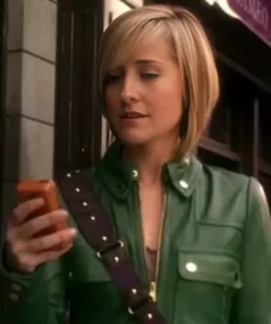Allison Mack Smallville Green Leather Jacket