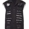 American Rap Singer Juice Wrld Black Denim Vest With Studs full look