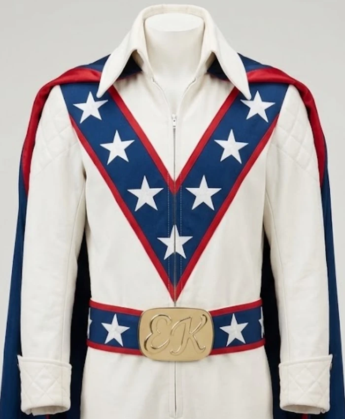 American Stunt Performer Daredevil Evel Knievel White Motorcycle Jacket