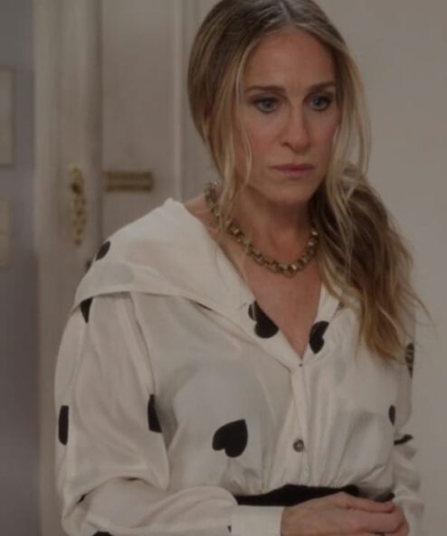 And Just Like That S02 Carrie Bradshaw Hooded White Shirt