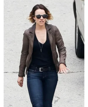 Ani Bezzerides True Detective Brown Biker Leather Jacket