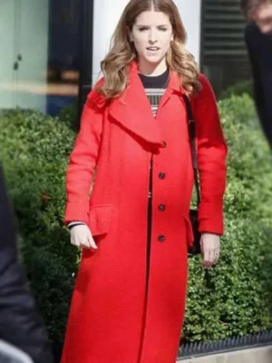 Anna Kendrick Love Life Red Wool Trench Coat