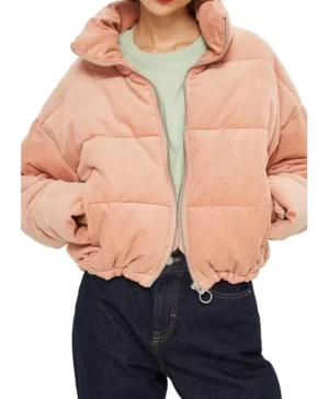 Annarah Cymone Midnight Mass Pink Corduroy Puffer Jacket