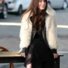 Anne Hathaway WeCrashed White Faux Fur Jacket