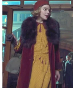 Anya Tay lor Joy Peaky Blind ers S05 Fur Collar Red Coat