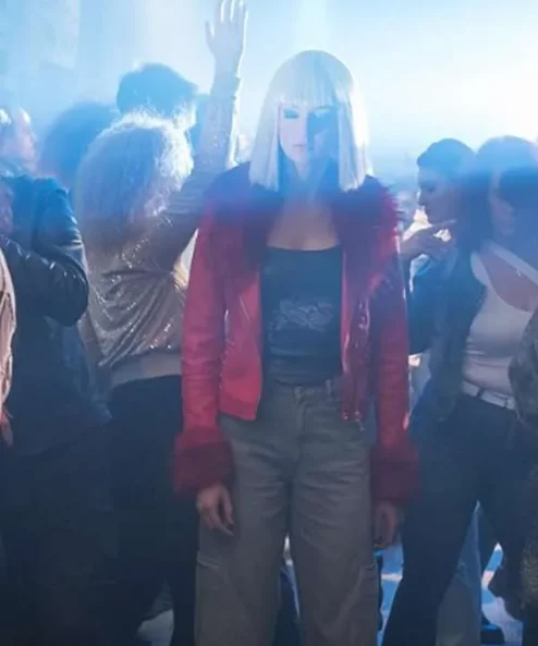 April X 2024 Lilly Krug Red Fur leather Jacket