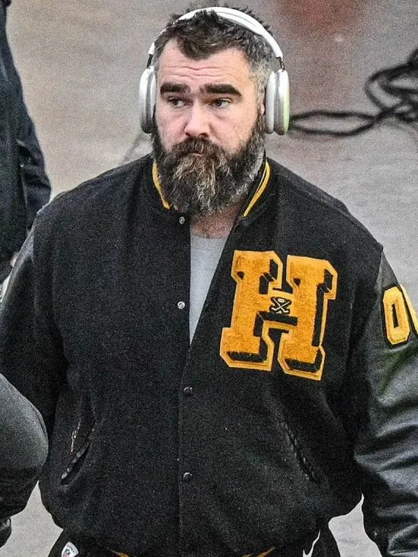 Arrowhead Stadium Jason Kelce High School Black Varsity Jacket
