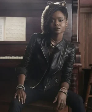 Ashleigh Murray Riverdale S02 Leather Black Biker Jacket