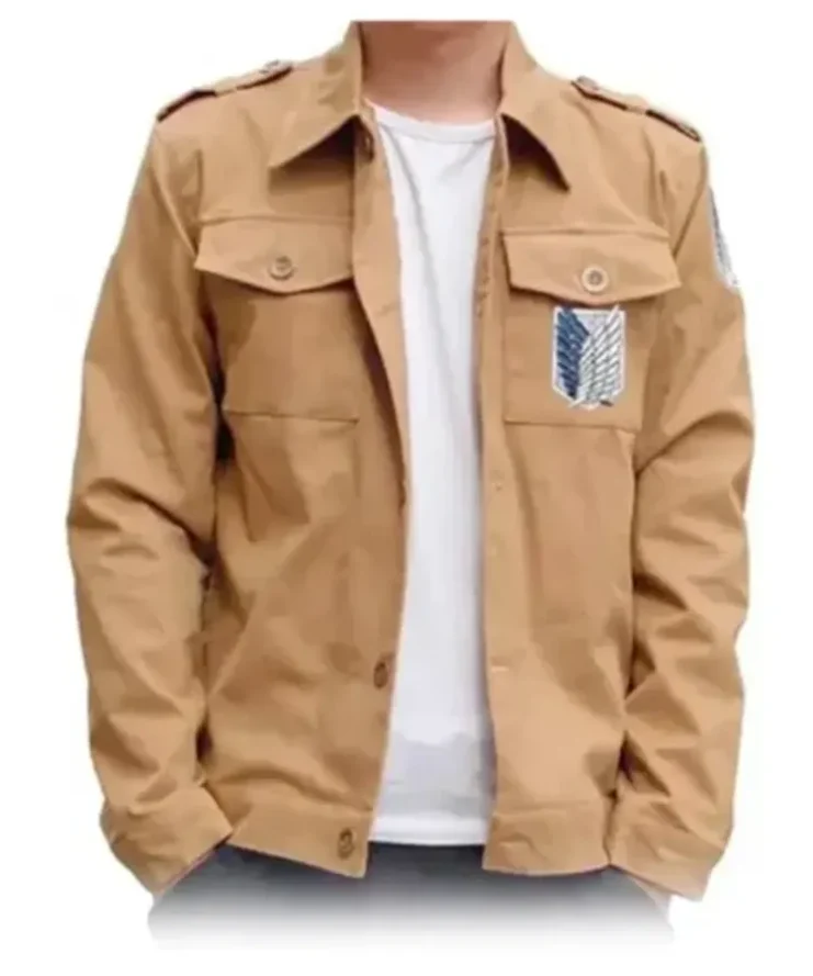 Attack On Titan Mens Beige Cotton Jacket