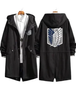 Attack on Titan Eren Levi Black Hooded Cotton Coat 510x638 1