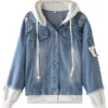Attack on Titan Unisex Blue Denim Hoodie Jacket