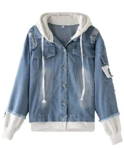 Attack on Titan Unisex Blue Denim Hoodie Jacket