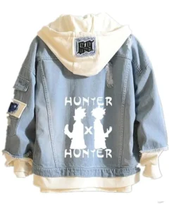 Attack on Titan Unisex Blue Denim Hoodie Jacket Back