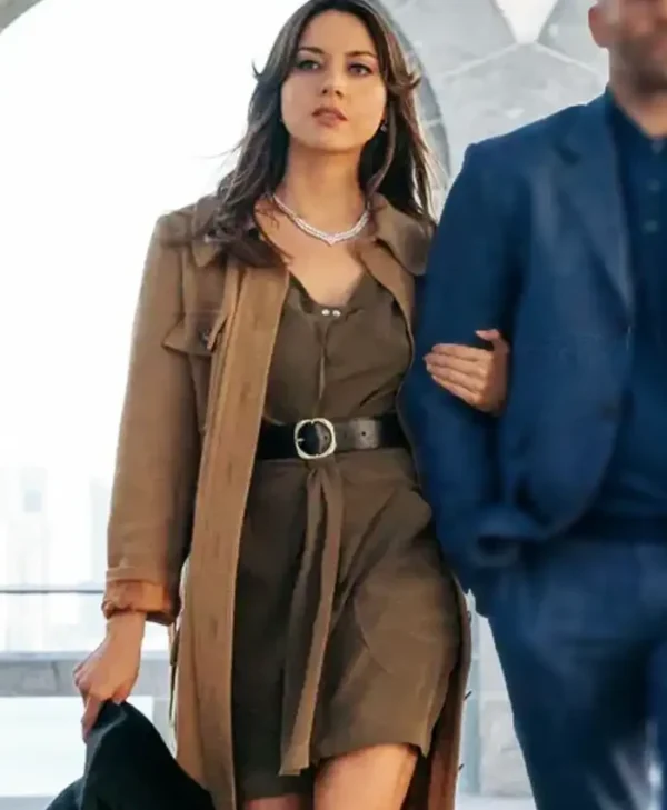Aubrey Plaza Operation Fortune 2023 Brown Coat