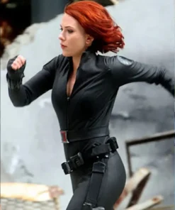 Avengers Age Of Ultron Scarlett Johansson Black Leather Jacket 1