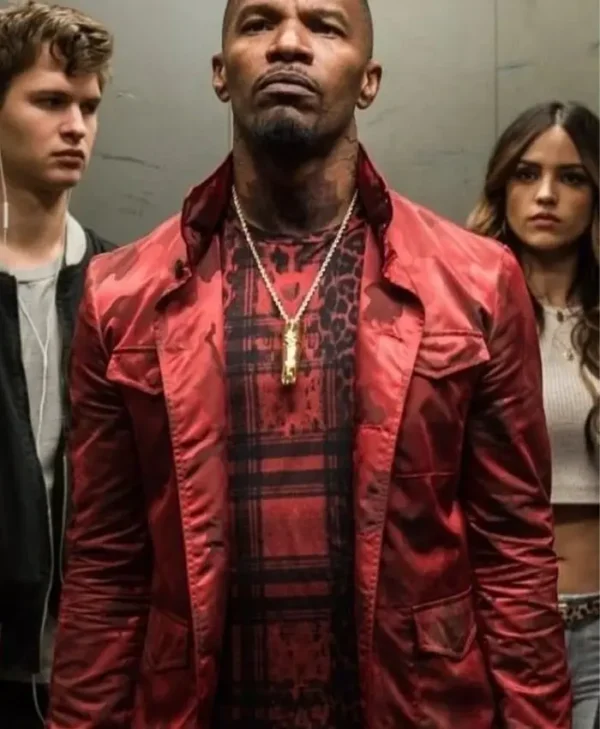Baby Driver Jamie Foxx Cotton Red Jacket
