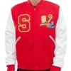 Bart Simpson Letterman Red Varsity Jacket