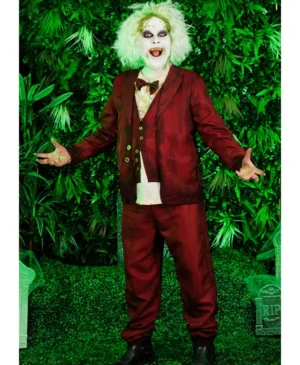 Beetlejuice Wedding Halloween Maroon Suit