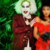 Beetlejuice Wedding Halloween Maroon Suit Half