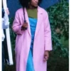 Behind Her Eyes Louise Pink Long Woolen Trench Coat