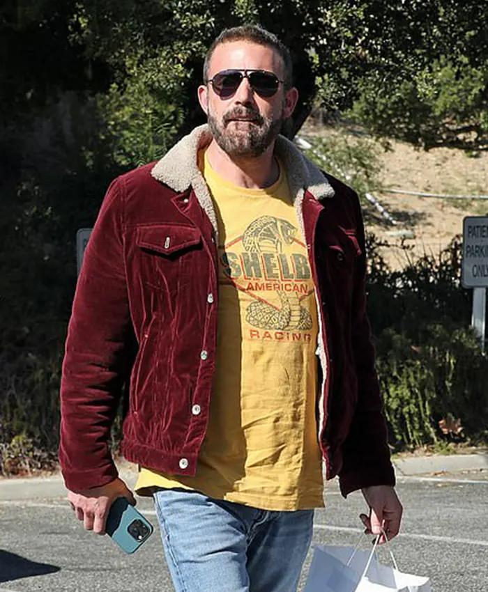 Ben Affleck Westlake Village Red Velvet Jacket