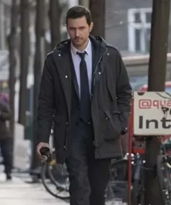 Berlin Station Daniel Miller Grey Hooded Jacket For Men