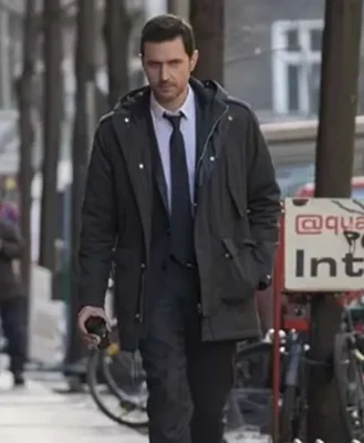Berlin Station Daniel Miller Grey Hooded Jacket For Men