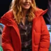 Best-Christmas-Ever-2023-Heather-Graham-Red-Puffer-Jacket
