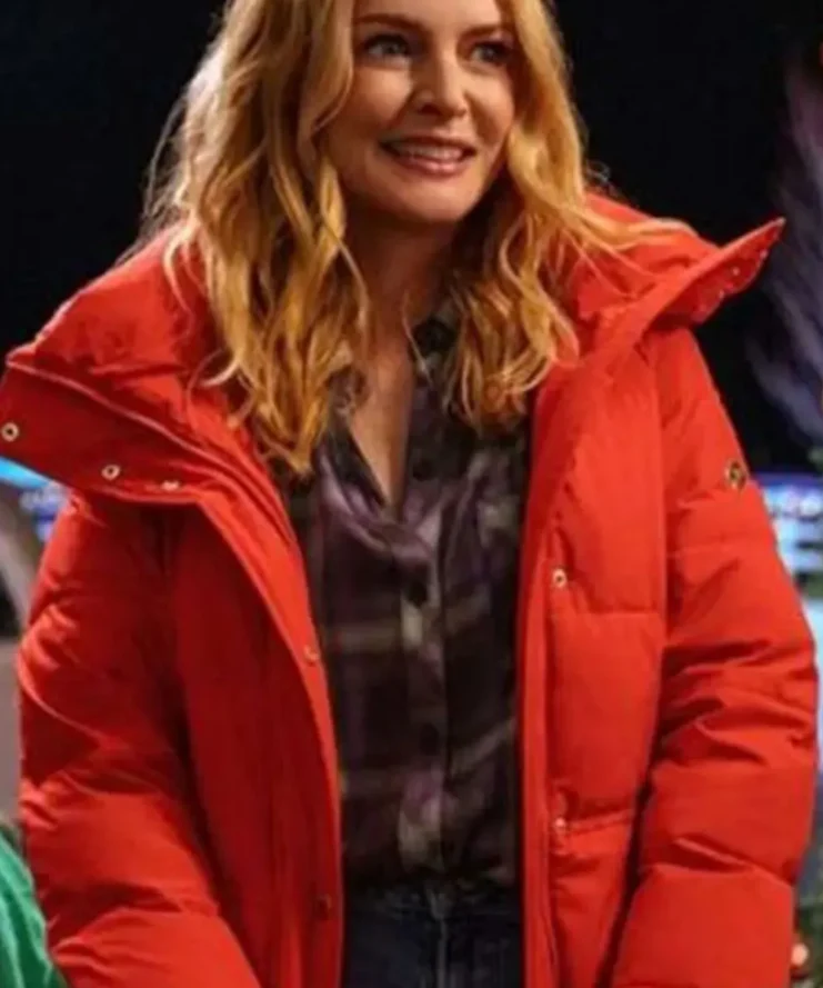 Best-Christmas-Ever-2023-Heather-Graham-Red-Puffer-Jacket