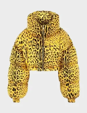 Bianca Belair Leopard Print Puffer Jacket