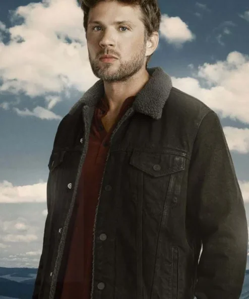 Big Sky Ryan Phillippe Shearling Black Denim Jacket