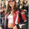 Hailey Bieber Billie Eilish Concert Multicolor Leather Jacket
