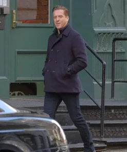 Billions S04 Bobby Axelrod Double Breasted Wool Peacoat
