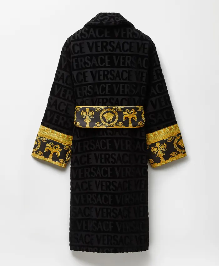 Black Casual Versace Bathrobe Back