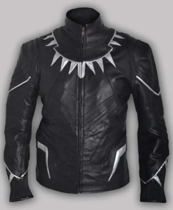 Black Panther Chadwick Boseman Black Leather Jacket