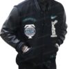 Lebron James Tiffany and Co X Nike Collaboration Wool Varsity Bomber Jacket - Black Color