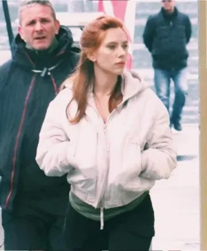 Black Widow 2020 Scarlett Johansson White Leather Jacket