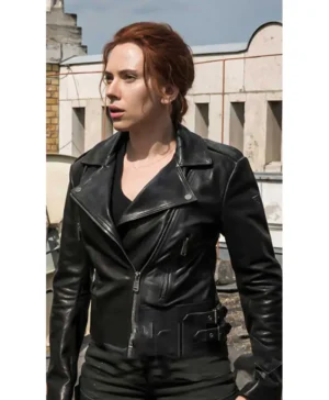 Black Widow 2021 Natasha Romanoff Moto Leather Jacket