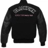 BlackPink Letterman Varsity Black Jacket back look