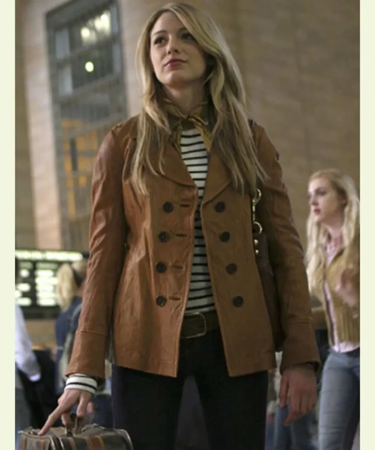 Blake Lively Gossip Girl Brown Leather Jacket